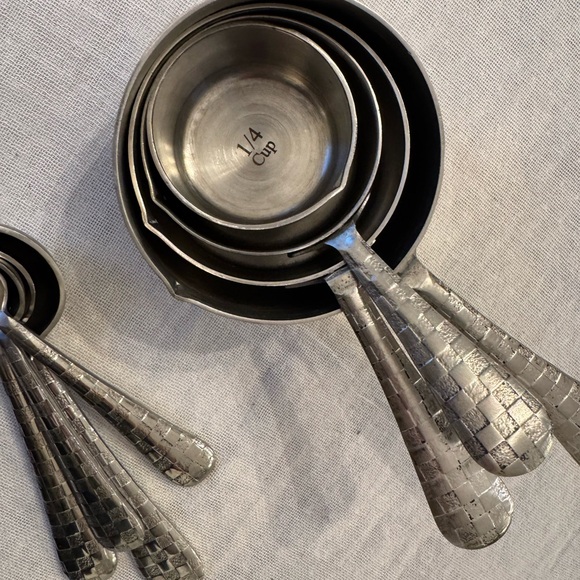 MacKenzie-Childs Silver Measuring Cups and Spoons Set - Picture 9 of 9